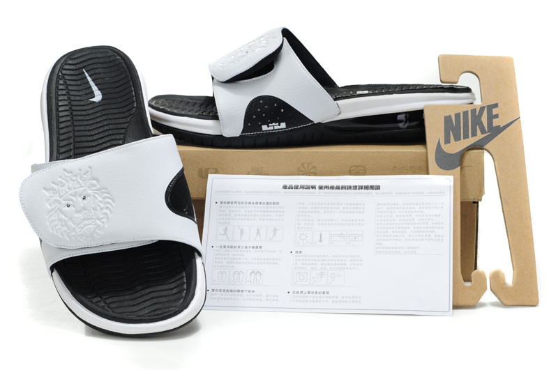 Nike Lebron James Massage Hydro Sandal White Black