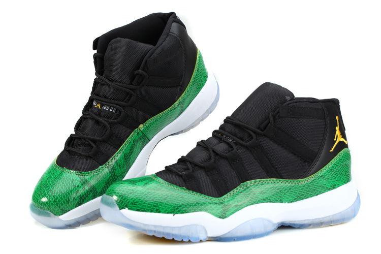 black and green snakeskin 11s