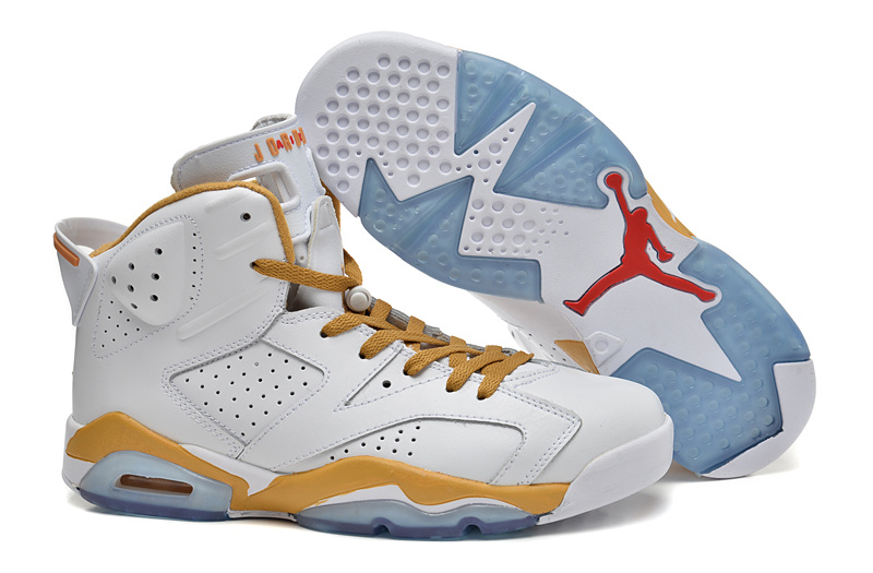 2014 New Jordan 6 Retro Basketball Shoes White Yellow