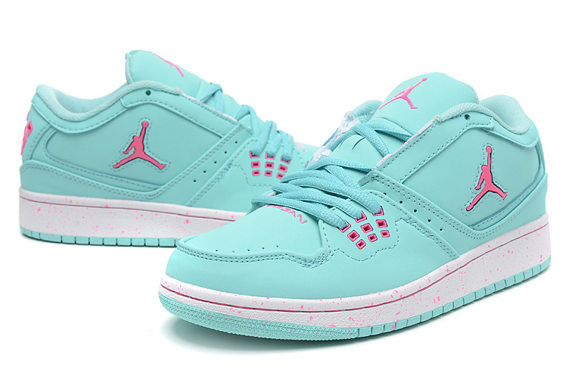 New 2015 Nike Air Jordan 1 Flight Low Green Pink Shoes