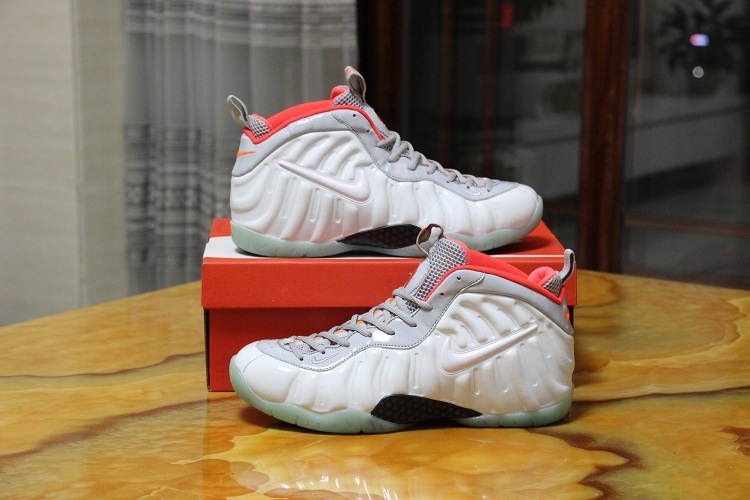 2016 Nike Air Foamposite One White Grey Orange Shoes