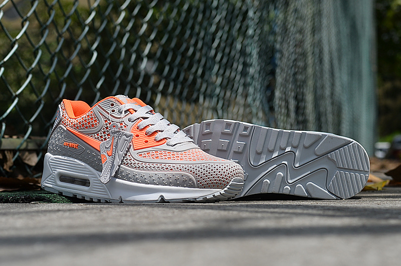 2017 Women Nike Air Max 90 Grey Orange Shoes