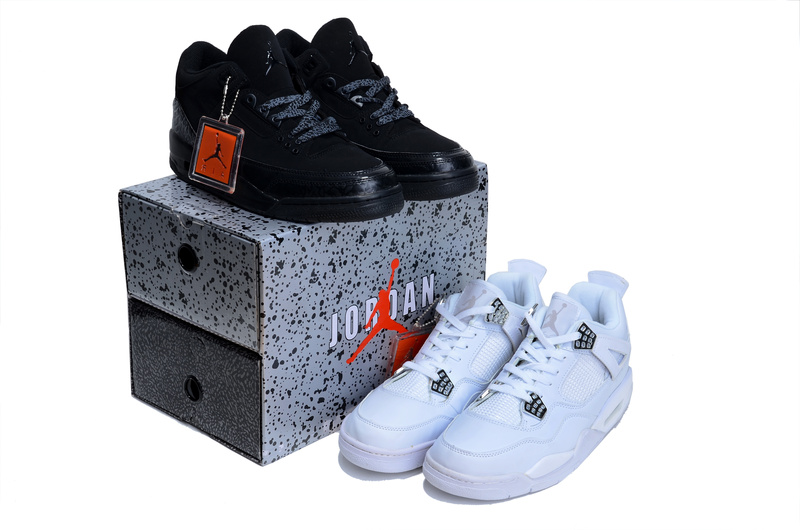 Air Jordan 3 Jordan 4 Black White Combine Package Shoes