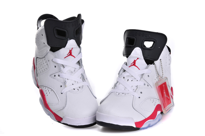 Nike Air Jordan 6 Retro Womens Shoes White Red Black