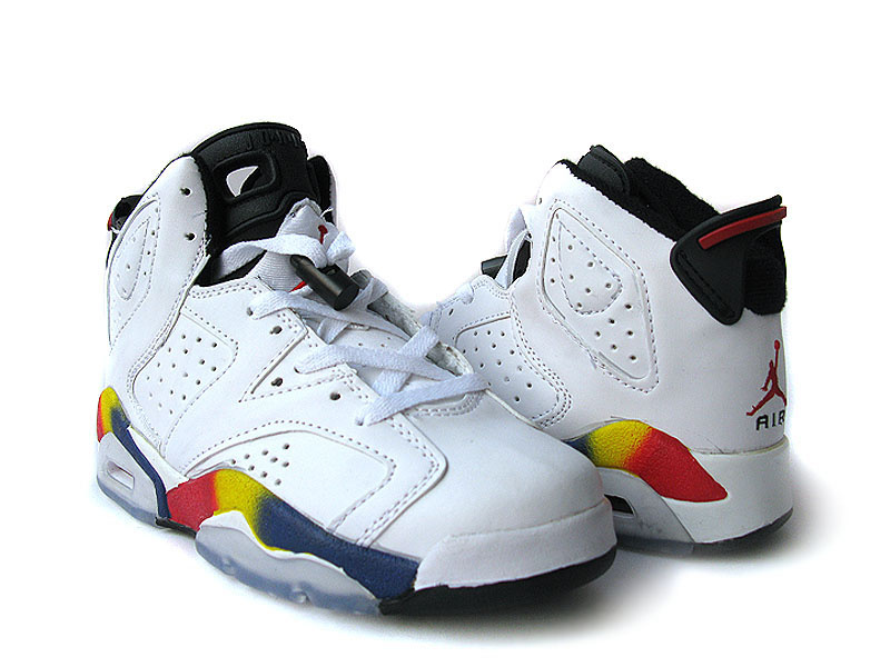 Nike Air Jordan 6 White White Black Colorful For Women