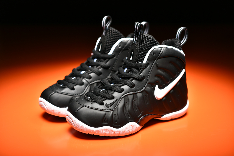 Kids Nike Air Foamposite Pro Black White Shoes