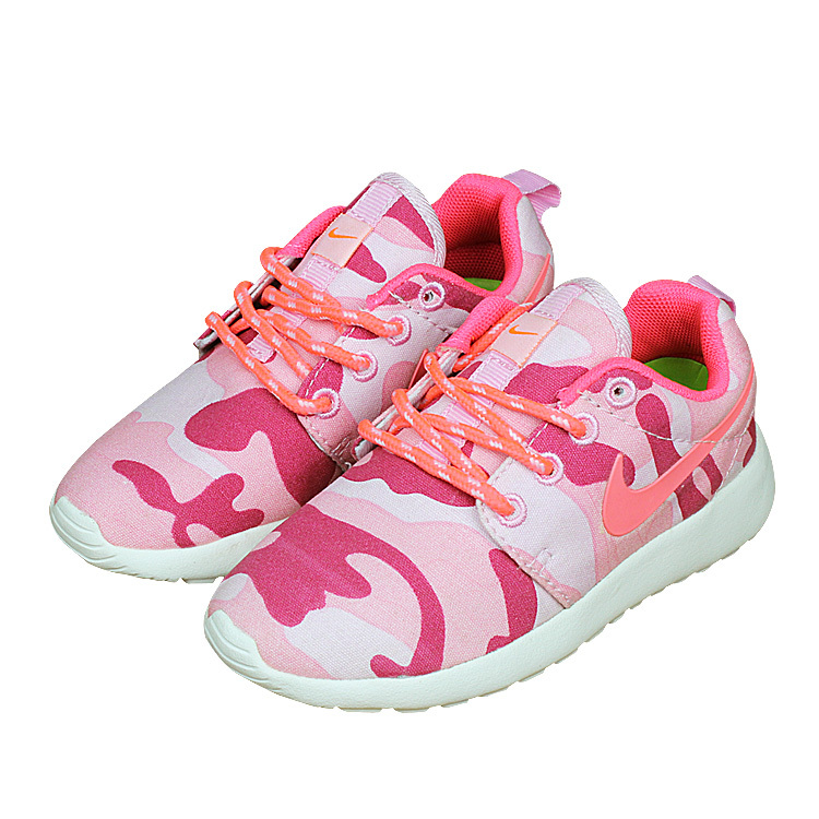 Kids Nike Roshe Run Pink Red White Shoes - Click Image to Close