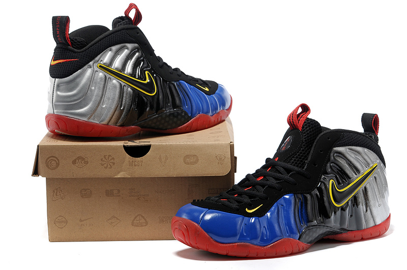 Nike Air Foamposite One Shooting Stars Black Grey Blue Red Shoes