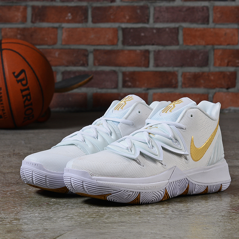 nike kyrie 5 white and gold