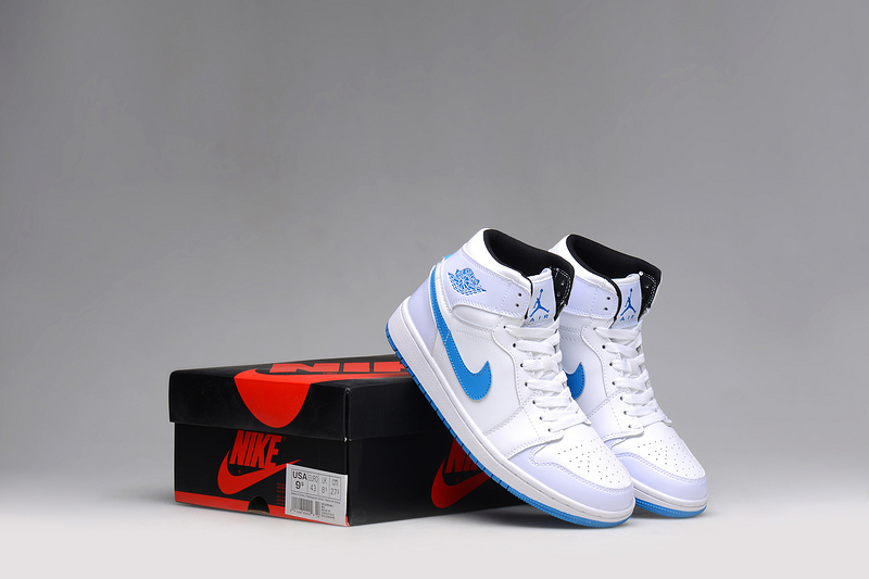 2015 Nike Jordan 1 White Blue Shoes