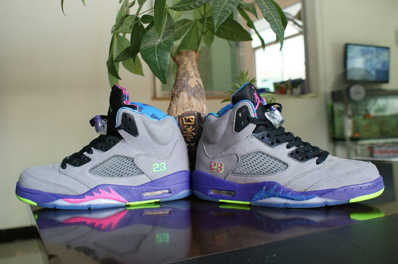 New Nike Air Jordan 5 Retro Mandarin Duck Edition Grey Purple Pink Green Shoes