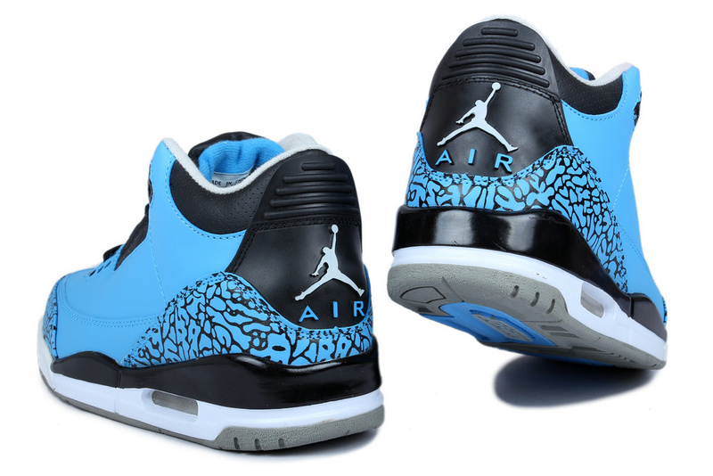 New Nike Jordan 3 Retr Blue Moon Black Shoes