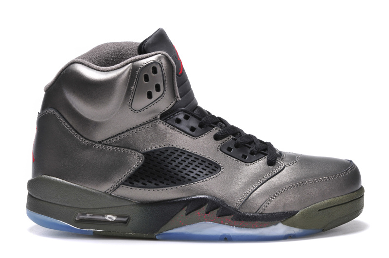 New Nike Air Jordan 5 Retro Grey Black Shoes