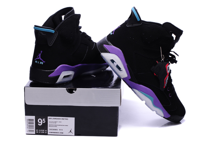 New Nike Jordan 6 Retro Black Purple Shoes