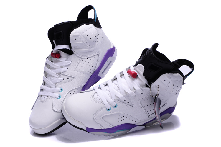 New Nike Jordan 6 Retro White Purple Shoes