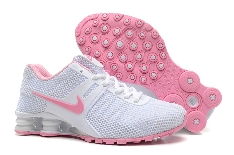 New Nike Shox Current All White Pink Shoes For Women