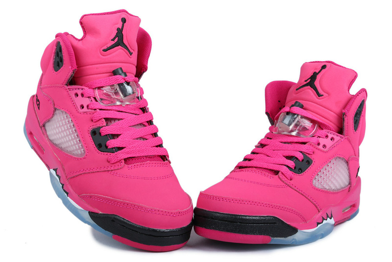 Nike Womens Jordan 5 Basketball Shoes Pink Black Blue