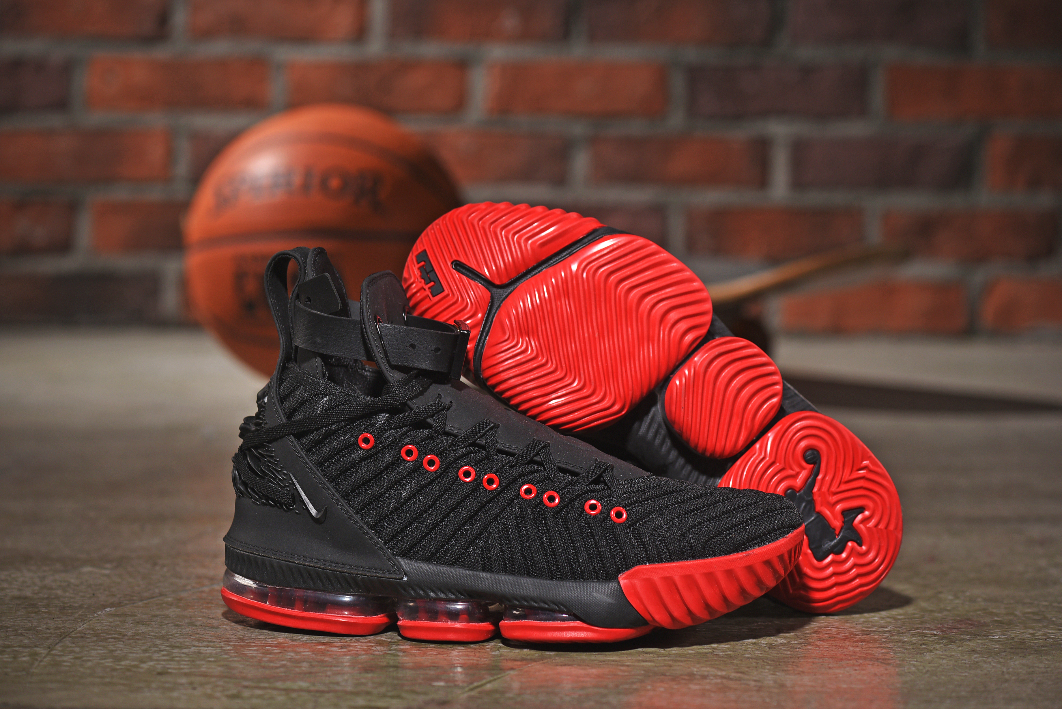 lebron 16 black red