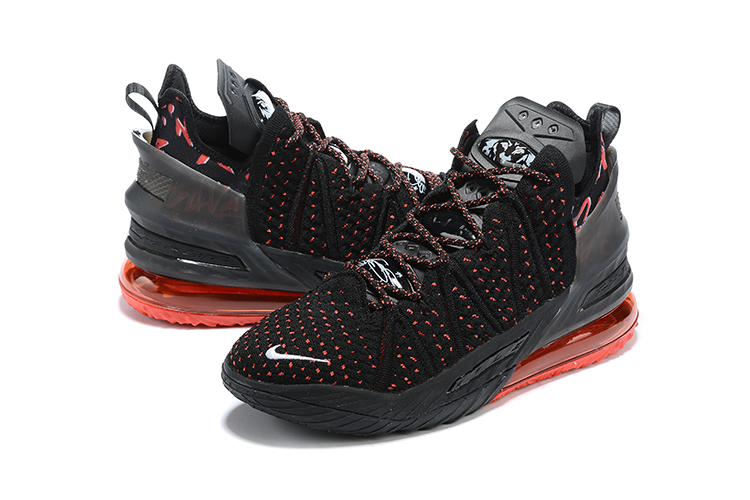 lebron 18 black red