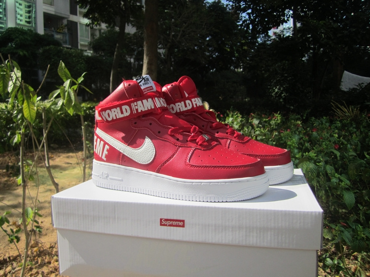 Nike Air Force 1 High Supreme SP Red White Shoes