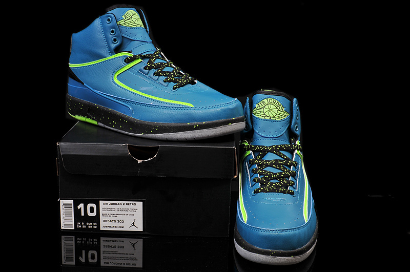 Nike Air Jordan 2 Retro 2014 Blue Black Green Shoes