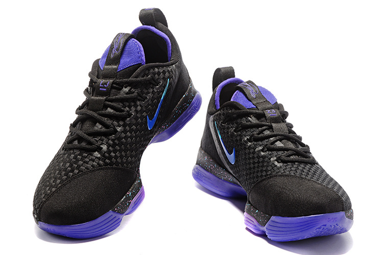 black and purple lebrons