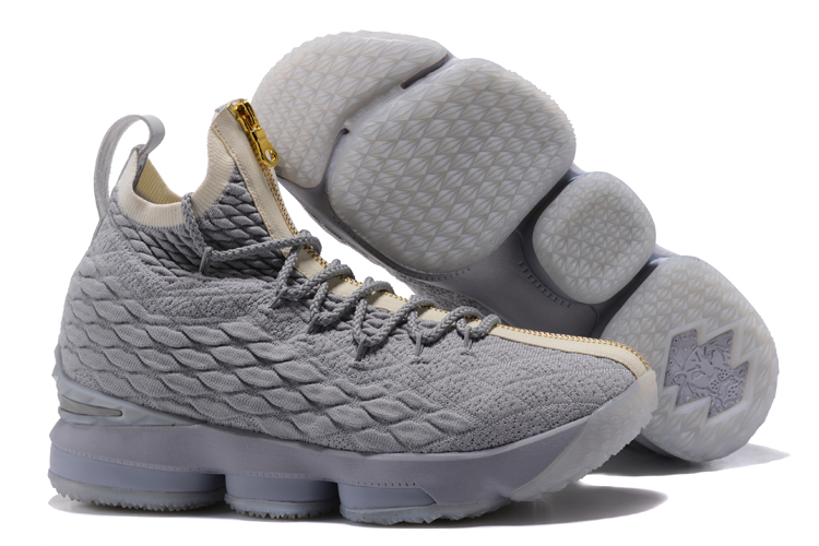 lebron 15 grey and gold