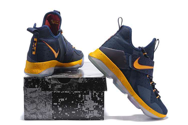 lebron james shoes blue and yellow