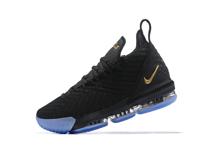 lebron shoes 16 black and gold