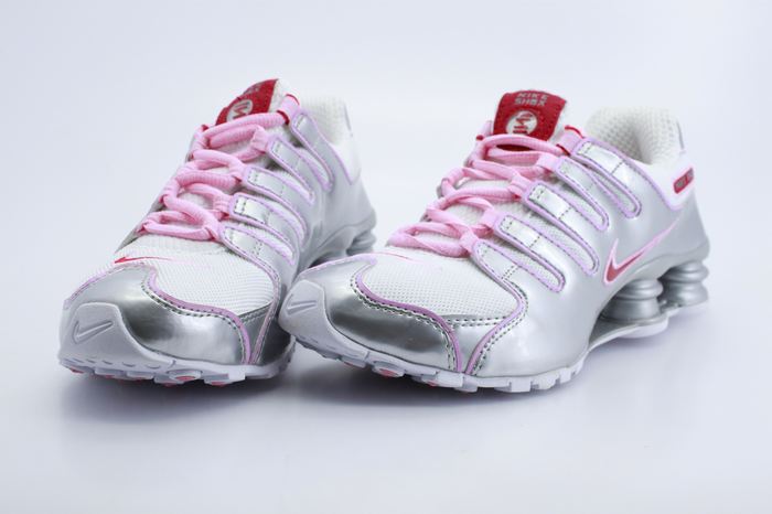 Women Nike Shox NZ White Silver Pink Shoes - Click Image to Close