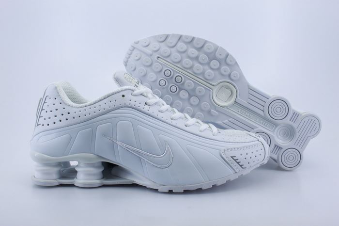 Women Nike Shox R4 All White Footwear 