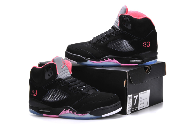 Nike Jordan 5 Black Pink Basketball Shoes For Women