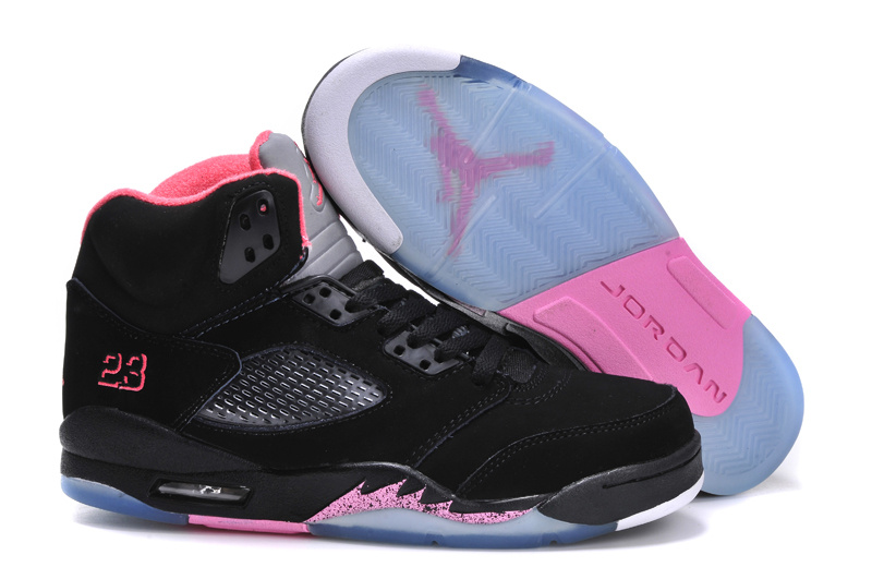 Nike Jordan 5 Black Pink Basketball Shoes For Women