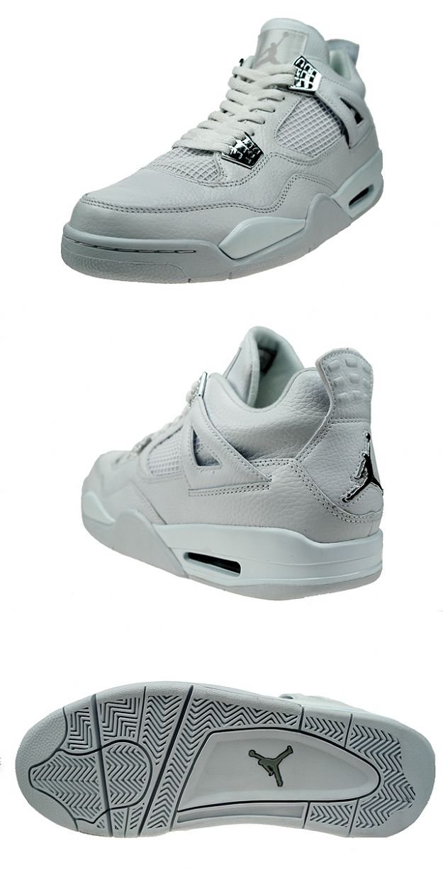 special nike jordan 4 retro pure money white metallic silver shoes